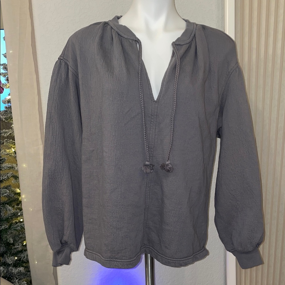 NWOT XXS Aerie Gray Dressy Sweatshirt